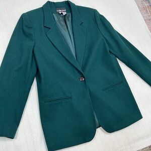 Sag Harbor Vintage 100% Wool Dark Green Blazer